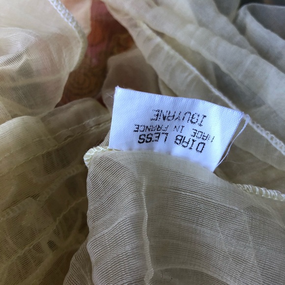 Vintage Sheer Yellow Ruffle Sleeveless Blouse - Picture 12 of 14